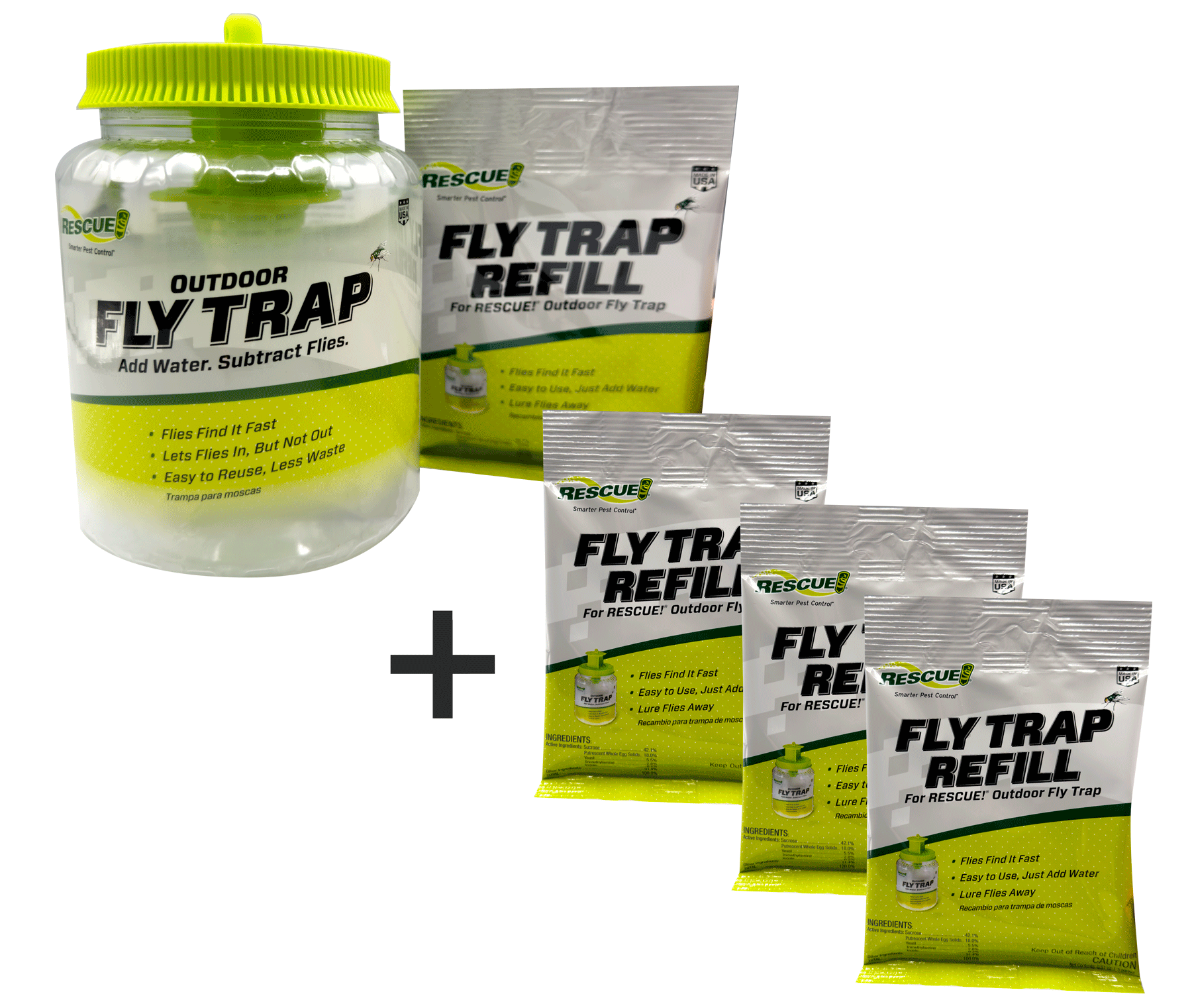 Fruit Fly Traps for Kitchens, 4 Packs Reusable Fly Traps Outdoor